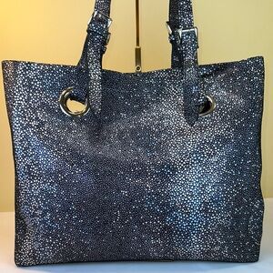 Cofi Leathers Erin Tote Stingray Pattern Sueded Leather Tote